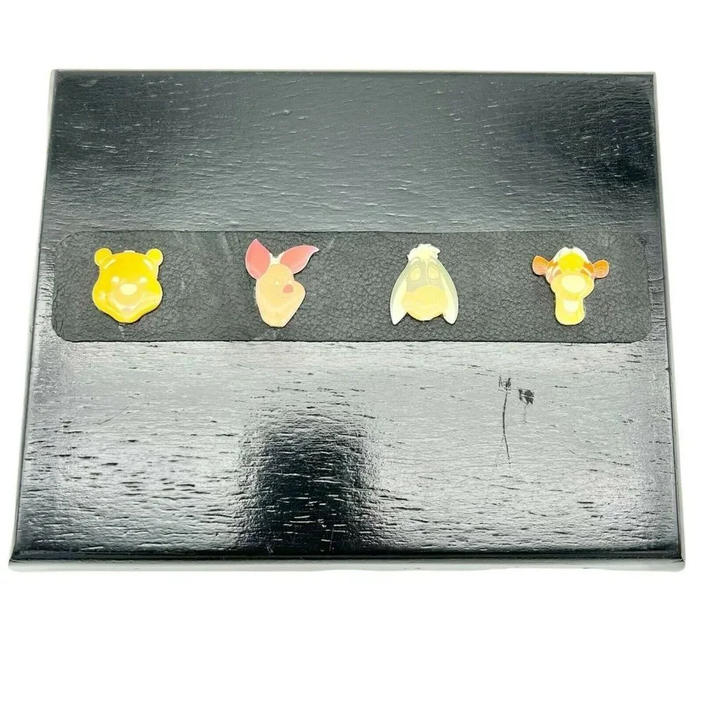 Upcycled Wooden Cigar Box Winne the Pooh and Friends Storage Treasures Black Red